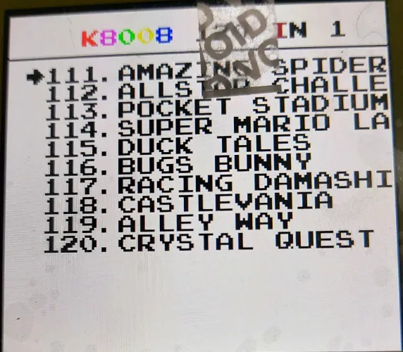 Cartucho com 120 jogos para game boy color/gameboy color.