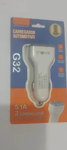 Adaptador USB veicular com 3 entradas