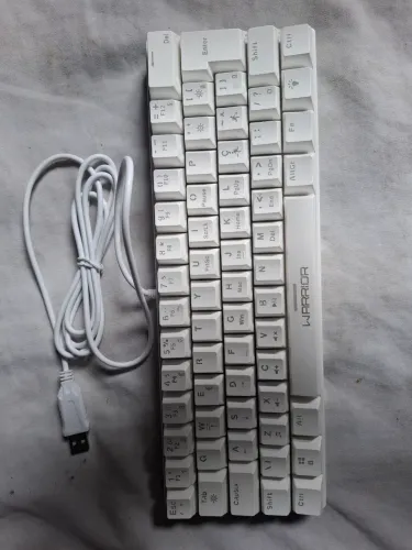 Teclado Gamer Mecânico Royal Precision, Blue Switch, ABNT2, RGB Branco Warrior