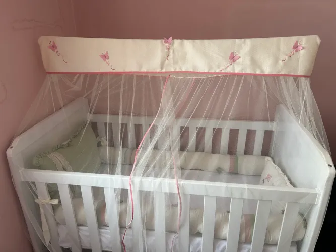 BERÇO MDF COM COLCHÃO ORTOBOM IMPERMEÁVEL E KIT BERÇO 