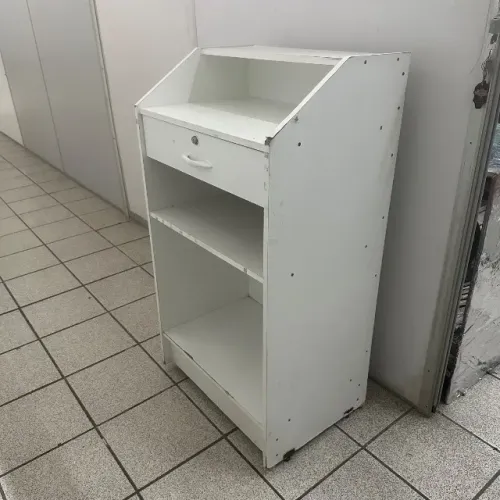 Móvel de Caixa Balcão Compacto Loja Comércio Branco