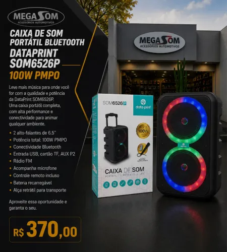 Caixa de Som Portátil Bluetooth DataPrint SOM6526P