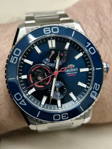 Orient Superior Automático YN8SS002 D1SX Open Heart Completo Azul Excelente Estado