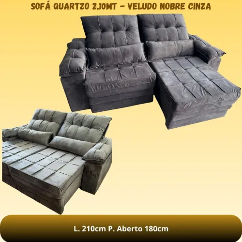 Sofá Retrátil e Reclinável Tamanho 210x180