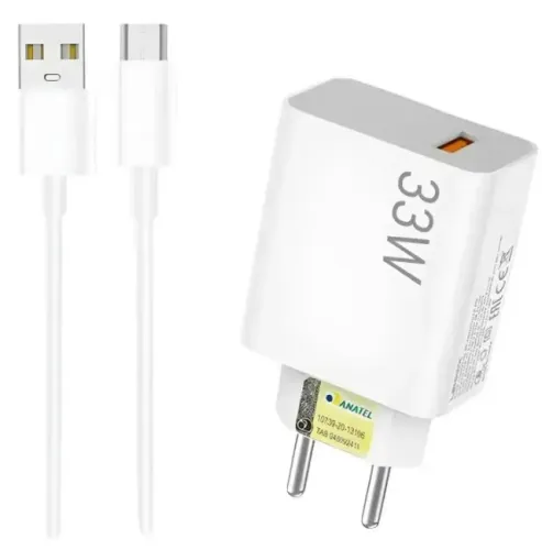 Carregador Cabo + Fonte Para Xiaomi Tipo C 33w