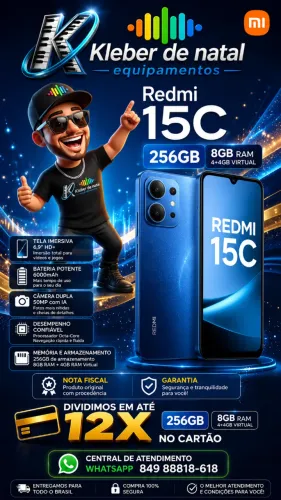 REDMI 15C / 256GB / 8 DE RAM / NOTA E GARANTIA