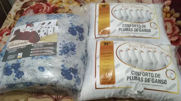 Conjunto 2 travesseiros, mais edredom de casal