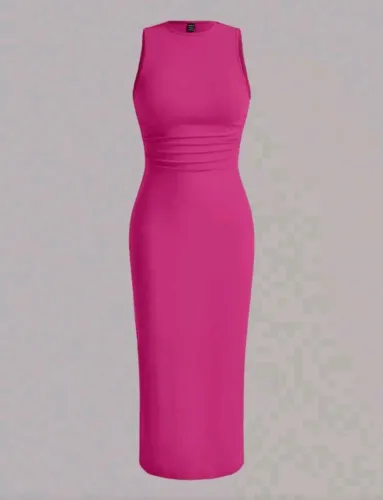 Vestido Longo Acinturado.