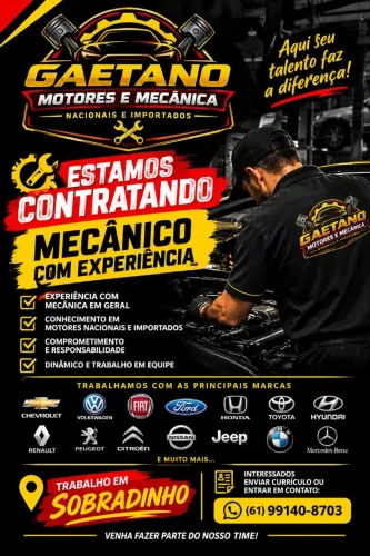 Vaga para Mecânico com experiência