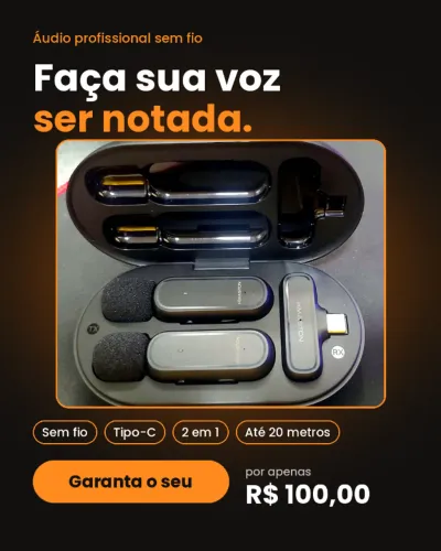 Microfone de lapela de prender sem fio