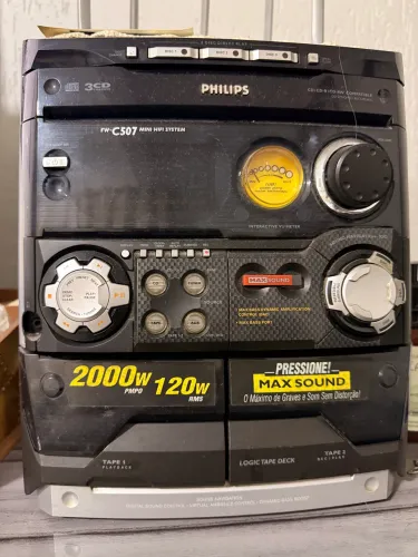 Mini System Philips FW-C507 - Completo com Controle + Caixas | Som Potente