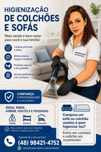 Higienização de colchões e estofados