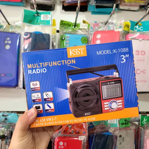 Rádio Retrô Portátil KSST K-1088 Bluetooth AM FM SW USB SD (SOMOS LOJA)