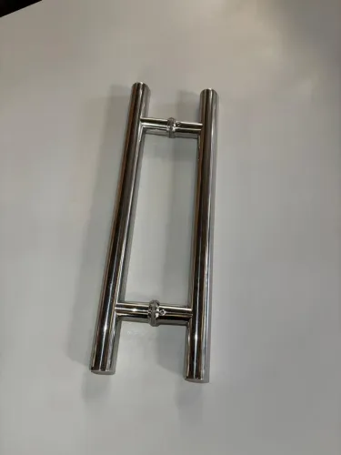 Puxador duplo em aço inox para porta de vidro/madeira - moderno e resistente