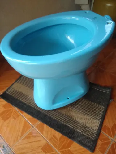 Vaso Sanitário Azul Retrô Privada de banheiro