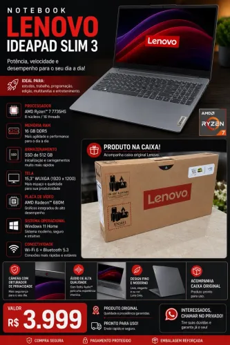 NOTEBOOK LENOVO IDEAPAD R$4.000