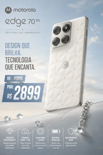 Smartphone Motorola Edge 70 5G Crystals by Swarovski 512GB 24GB 12GB RAM+12GB RAM Boost