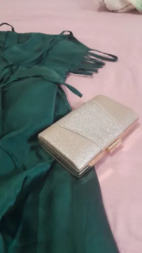 Vestido de festa verde esmeralda