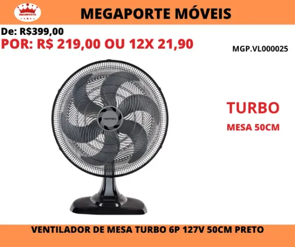 VENTILADOR DE MESA 50 CM