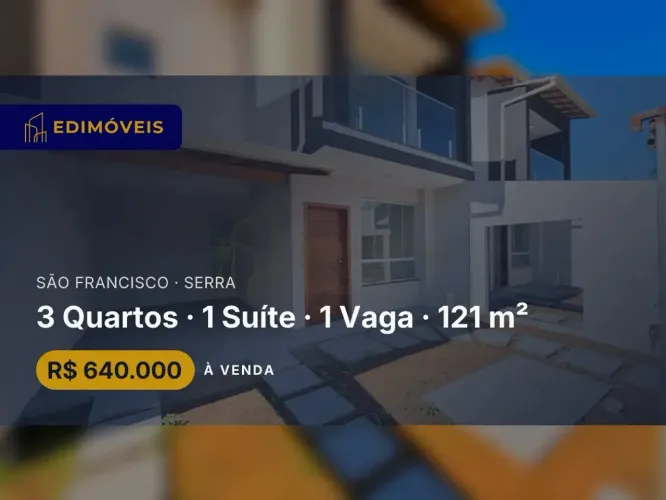 São Francisco| Casa Duplex 3 quartos com suíte e varanda, ideal para sua família