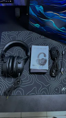 Headset gamer Fifine H9 preto na caixa
