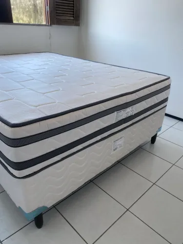Cama Box Casal Bari VV - Molas Ensacadas + Pillow Top | Excelente Estado