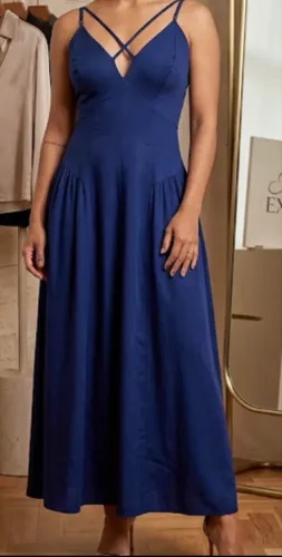 Vestido Longo Azul Royal Elegante - Tamanho U