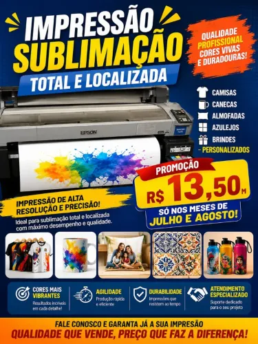 Impressão papel sublimação