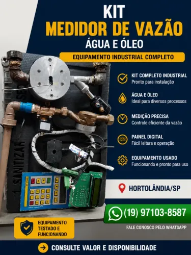 Kit Medidor de Vazão de Água e Óleo Industrial