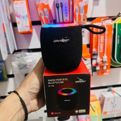 Caixa de som Bluetooth - Grasep D-Y29 com luzes LED
