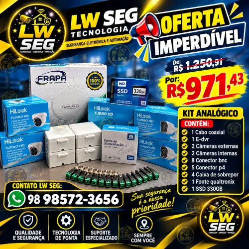 Kit Câmeras de segurança Hiloock Full HD