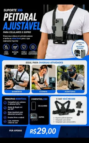 Suporte peitoral para celular 