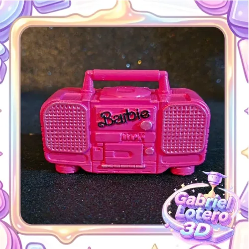 Rádio rosa para bonecas Barbie escala 1/6 - impressão 3D
