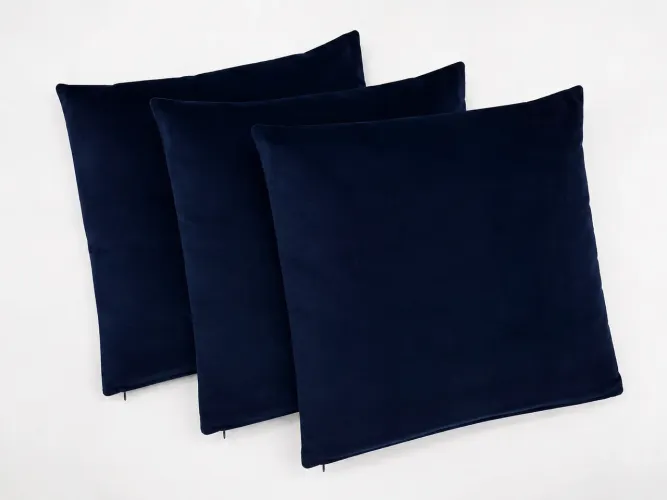 Kit 3 Capa de almofada nova em veludo azul marinho, tecido de qualidade. 45x46