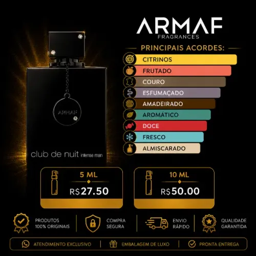 Decant Armaf Club d nuit intese Man parfum 5ml e 10 ml 