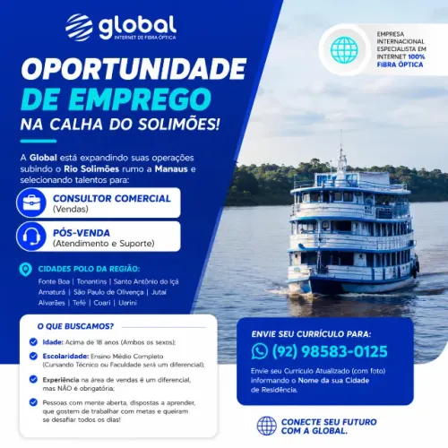 VAGAS PARA CONSULTOR E PÓS VENDA EM VARIAS CIDADES DO SOLIMÕES