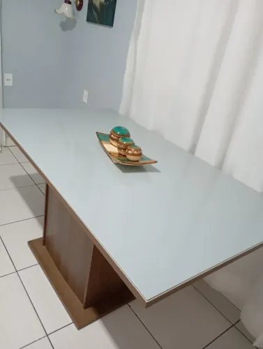 Mesa de Jantar de vidro, 6 Lugares seminova! Viamão