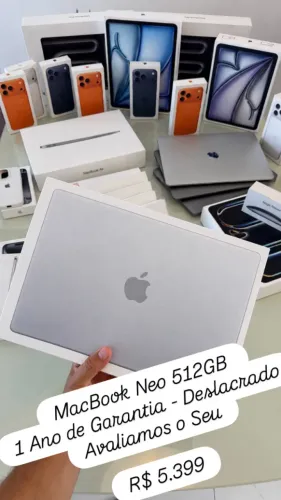 McaBook Neo 512GB - Prata - Novo Deslacrado - 1 Ano De Garantia Apple - Parcele Em Até 18x