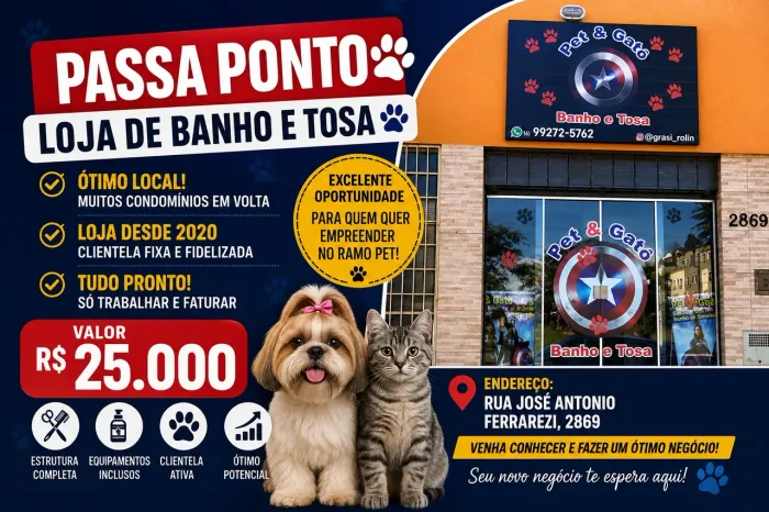 Passa ponto loja banho tosa
