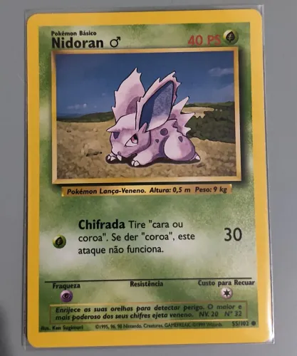 Carta Pokemon Nidoran Macho original Base set SP