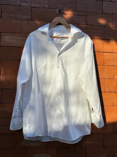 Camisa Calvin Klein Jeans Masculina Slim Fit New CKJ Logo Branca