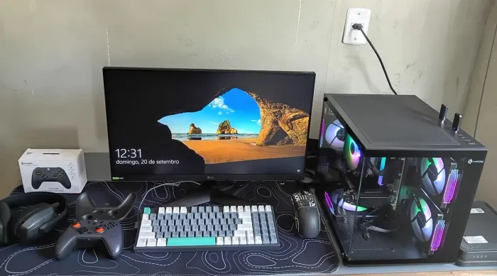 Setup Gamer Completo Roda Tudo! RX 7600 + Xeon 14 Cores + Monitor 180Hz + Periféricos Top