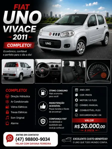 Fiat Uno Vivace/rua 1.0 EVO Fire Flex 8V 5P 2012