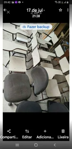 Cart eriras escolares e cadeiras secretaria e giratoria
