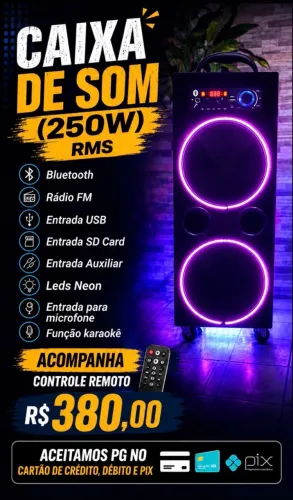 Caixa de som amplificada (Com função karaokê)