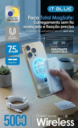 Power bank por indução magsafe