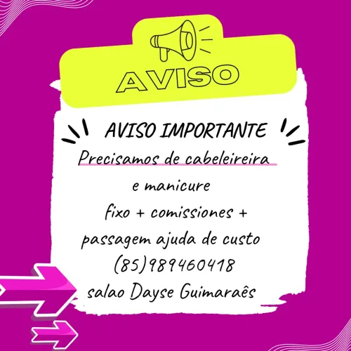 Precisando cabeleireira e manicure