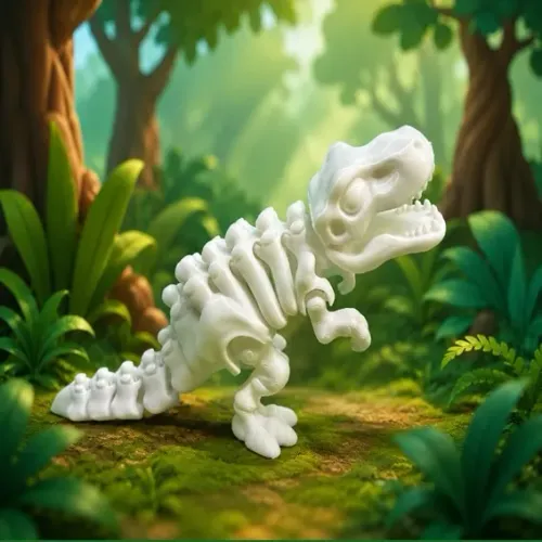 T-Rex Articulado 3D Branco