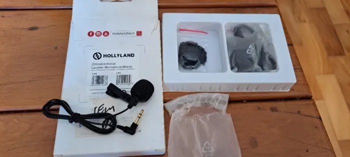 2 Microfone lapela com fio Hollyland omnidirecional
