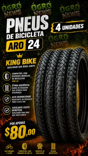 4 UNID PNEUS BIKE ARO 24 KING BIKE